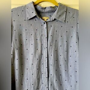 TALBOTS Star Long Sleeve Button Down Shirt